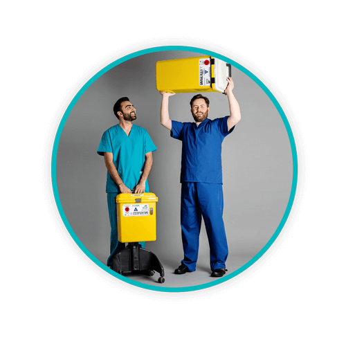 Circle nurse doctor yellowcontainers