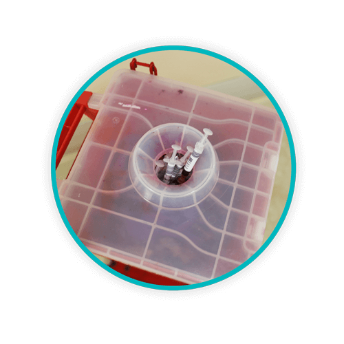 Circle sharps container overfill LR